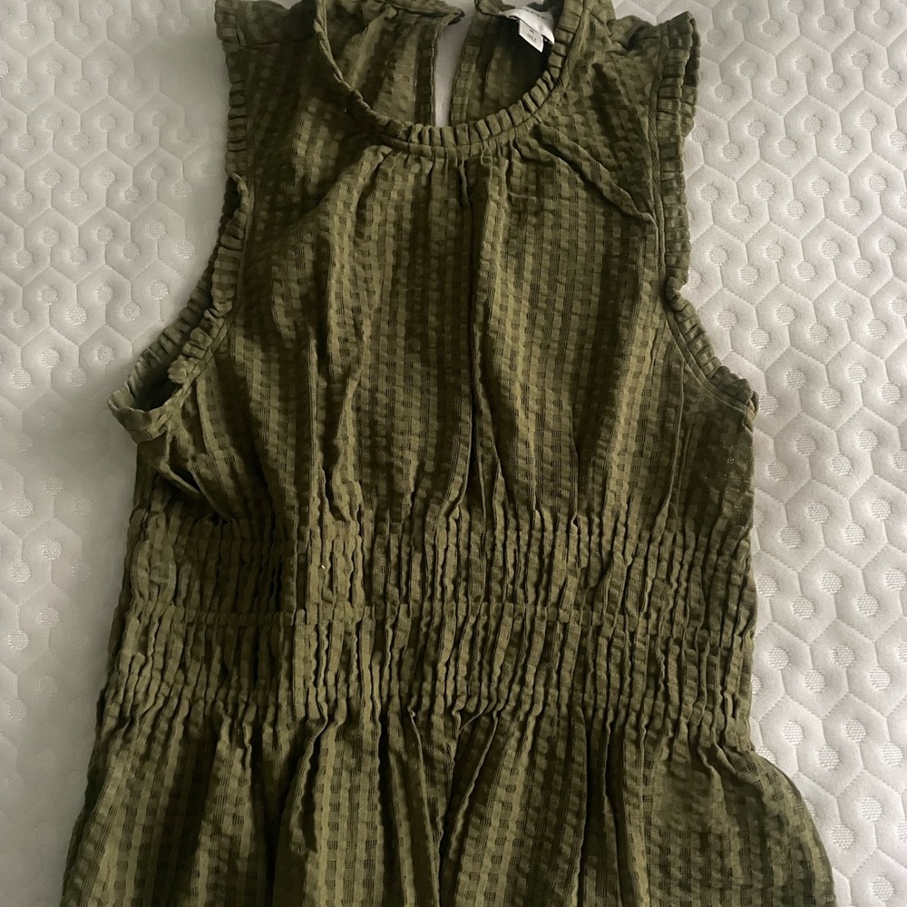 Maeve Olive Green Textured Sleeveless Top - Picture 2 of 4